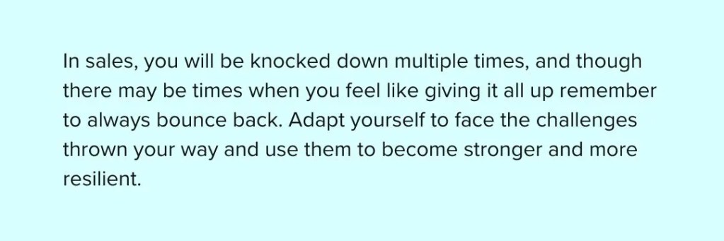resilience in Sales